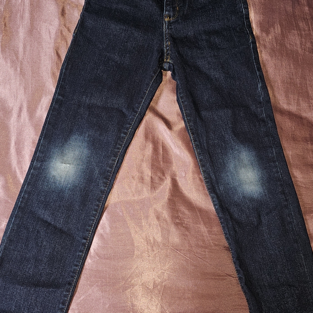 The Children's Place Boys' Dark Blue Straight-Leg Jeans with Faded Knees